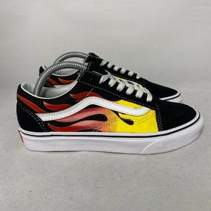 Vans Mens Off The Wall Black Red Sneaker Shoes